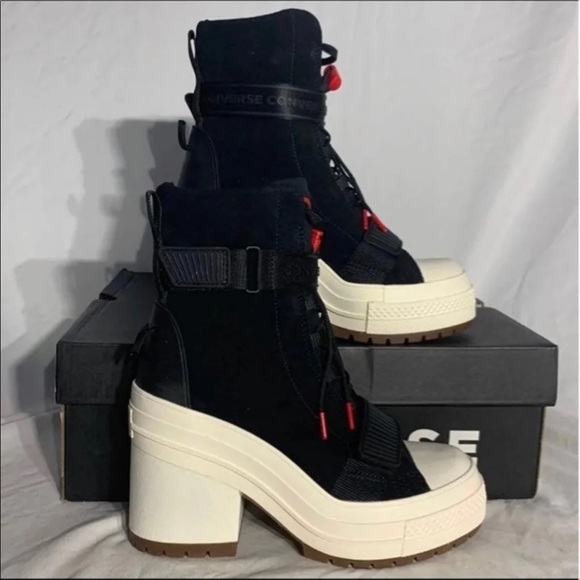 Converse CTAS GR 82 XX-HI Heels Black Egret White New With Tags Womans 5,5.5,6,8 - Picture 2 of 7